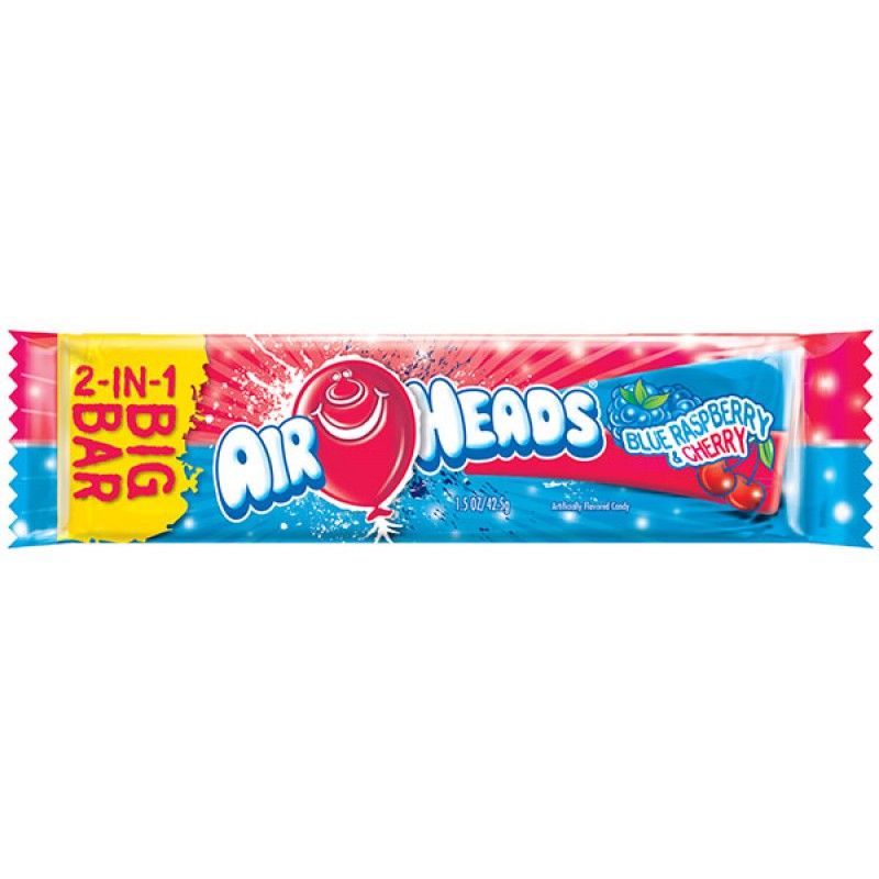 Airheads BIG BAR Blue Raspberry and Cherry (42g) - theschweetplug.com