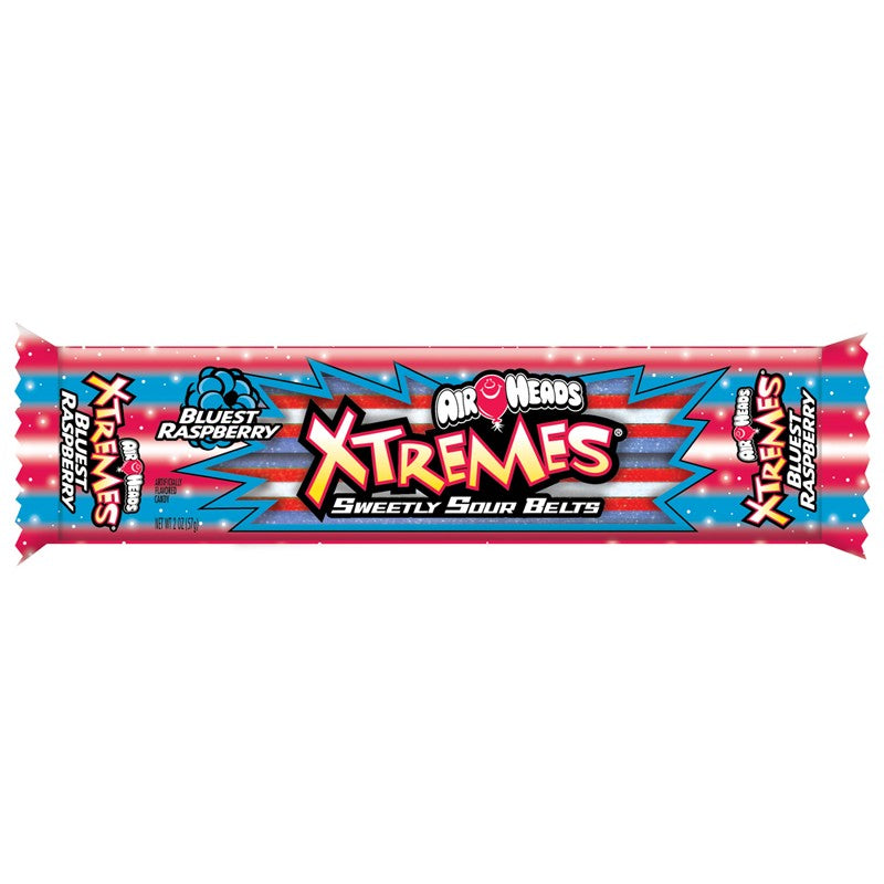 Airheads Xtremes Sour Blue Raspberry Belts (57g) - theschweetplug.com