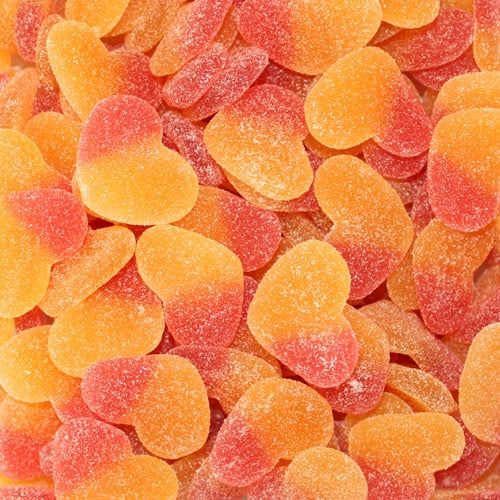 Fizzy Peach Hearts 100g - theschweetplug.com