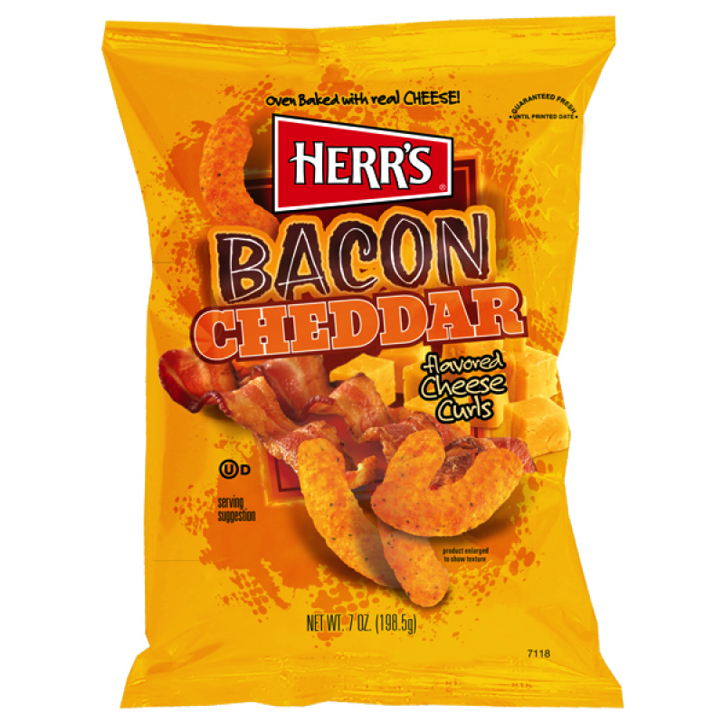 Herr's Bacon Cheddar Cheese Flavoured Cheese Curls (184g)